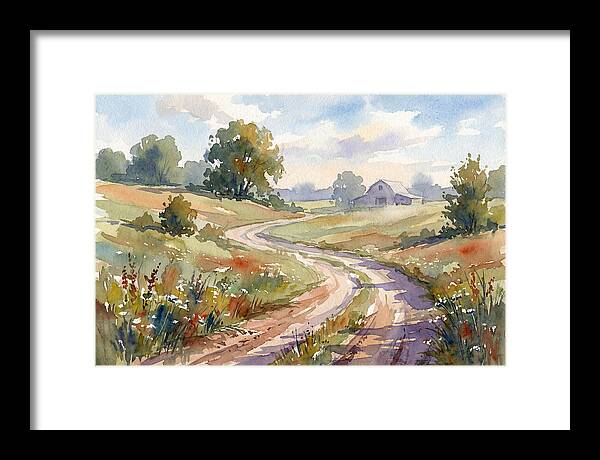 Winding Dirt Road Through Fields