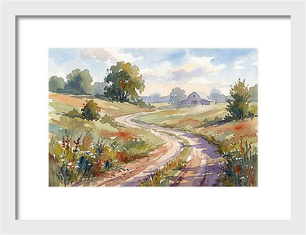 Winding Dirt Road Through Fields