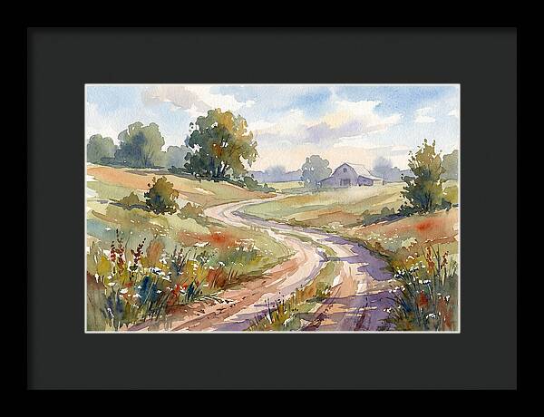 Winding Dirt Road Through Fields