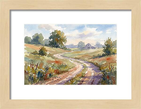 Winding Dirt Road Through Fields