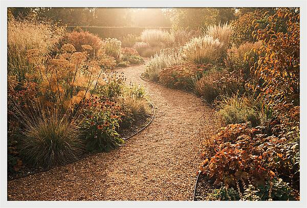 Winding Gravel Path Through Gardens