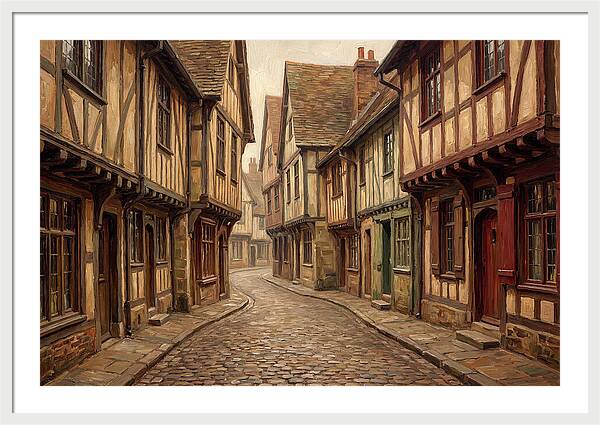 Winding Medieval Street Scene