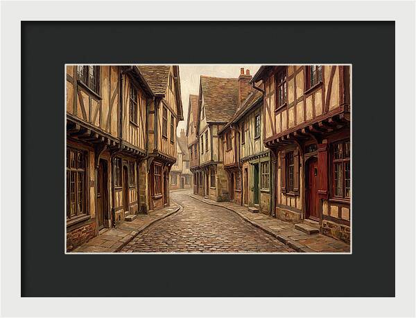 Winding Medieval Street Scene