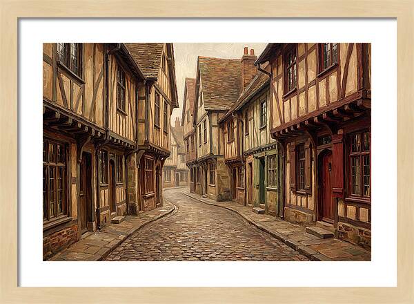 Winding Medieval Street Scene