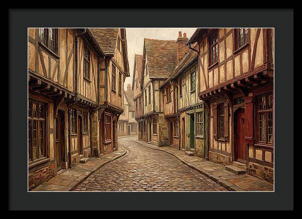 Winding Medieval Street Scene