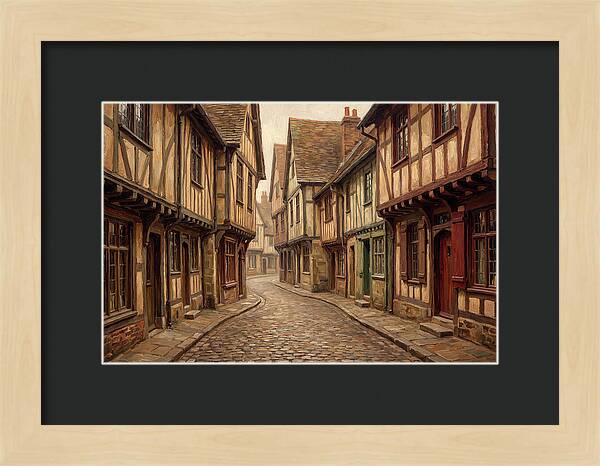 Winding Medieval Street Scene