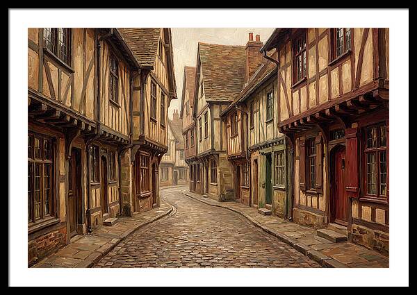 Winding Medieval Street Scene
