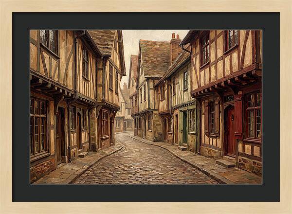 Winding Medieval Street Scene