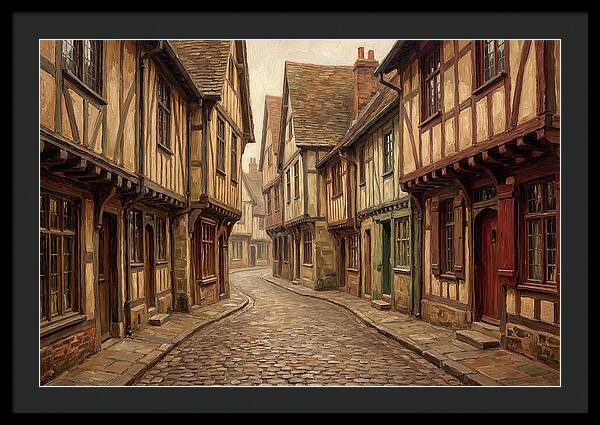 Winding Medieval Street Scene