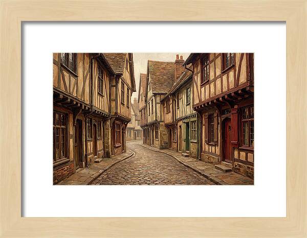 Winding Medieval Street Scene