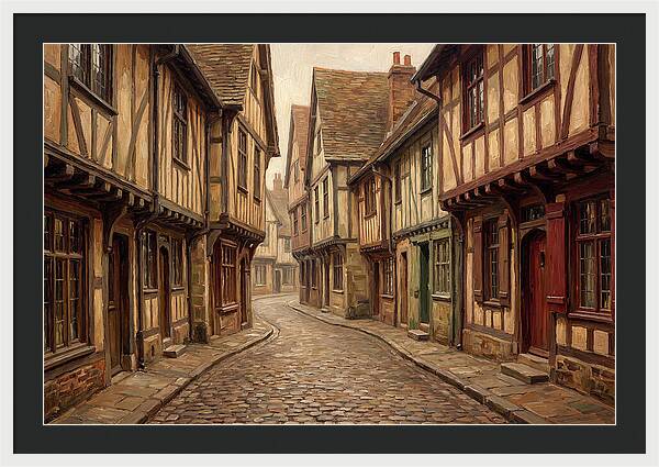 Winding Medieval Street Scene