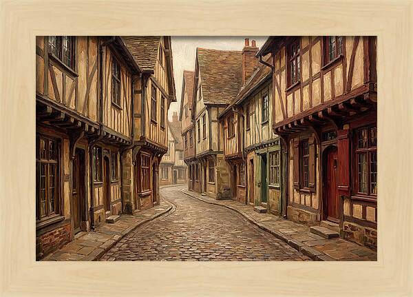 Winding Medieval Street Scene