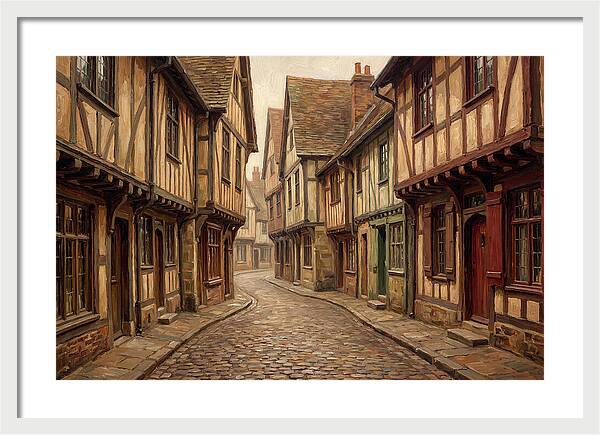 Winding Medieval Street Scene
