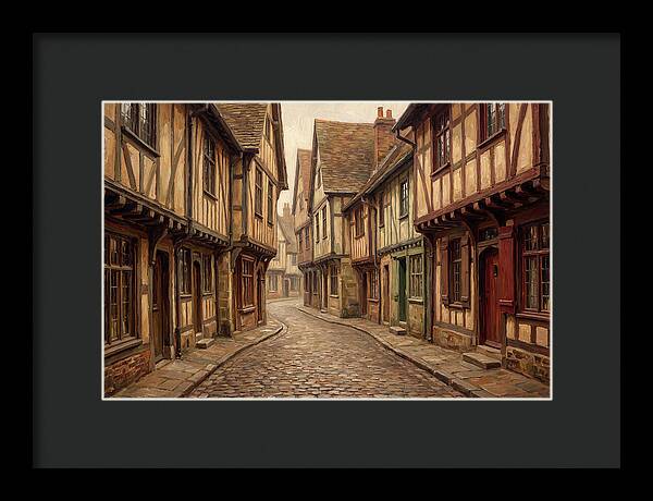 Winding Medieval Street Scene