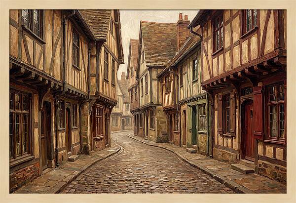 Winding Medieval Street Scene