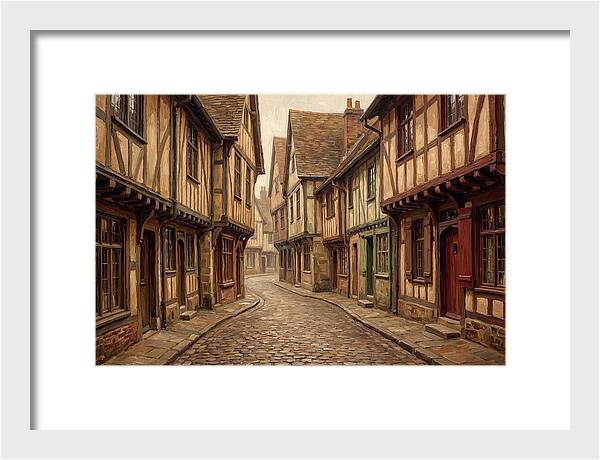 Winding Medieval Street Scene