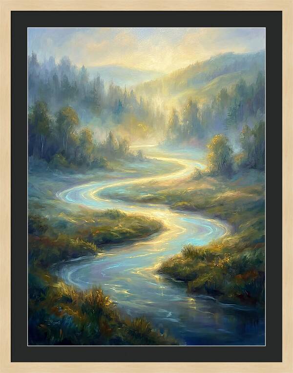 Winding River At Dawn