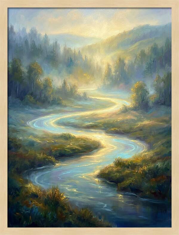 Winding River At Dawn