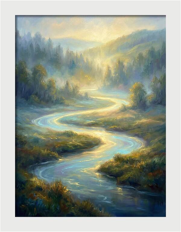 Winding River At Dawn