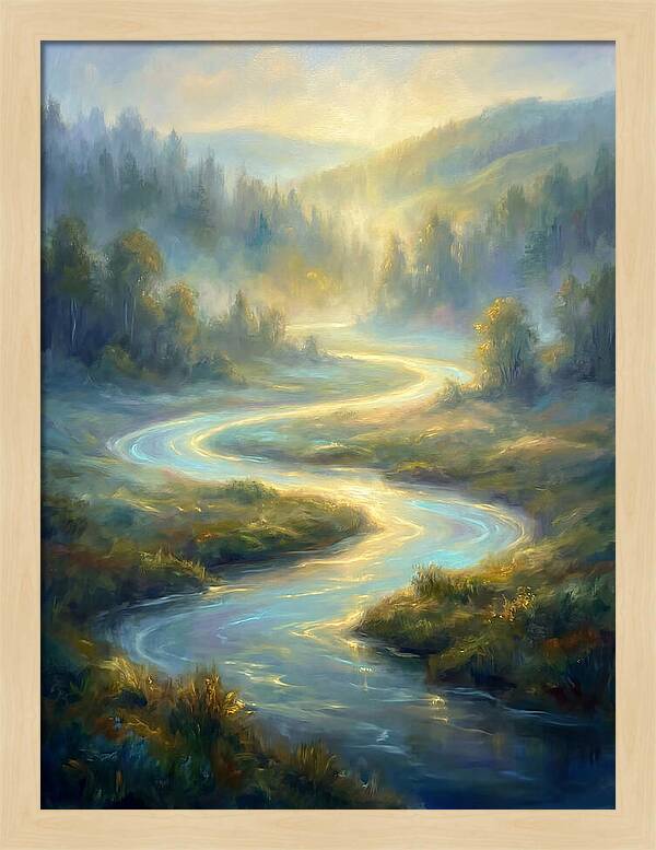 Winding River At Dawn