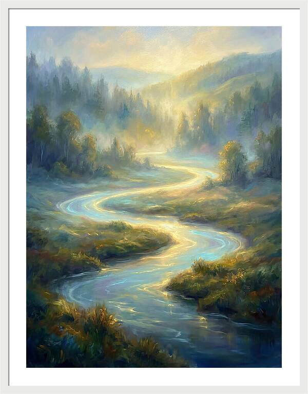 Winding River At Dawn