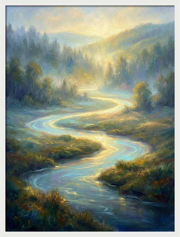 Winding River At Dawn