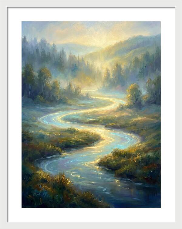 Winding River At Dawn