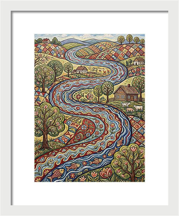 Winding River Through Vibrant Fields