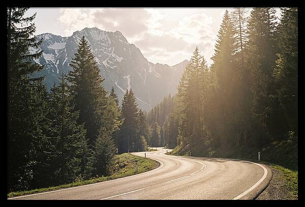 Winding Road Through Alpine Landscape