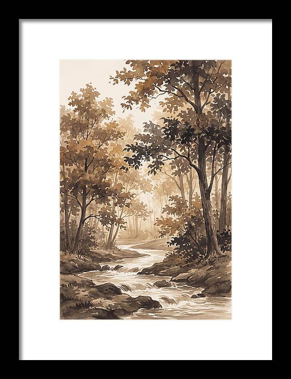 Winding Stream Through Autumn Colors