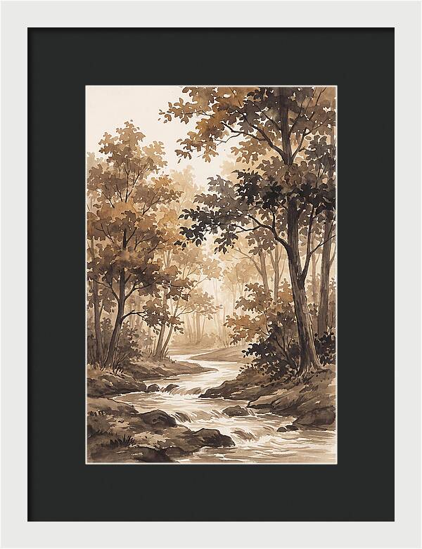 Winding Stream Through Autumn Colors