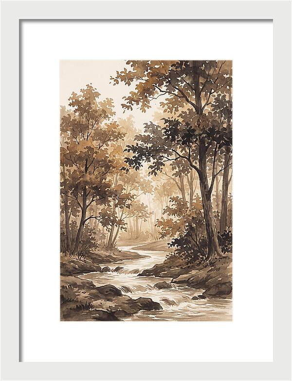 Winding Stream Through Autumn Colors