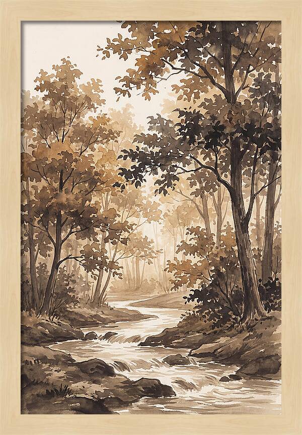 Winding Stream Through Autumn Colors