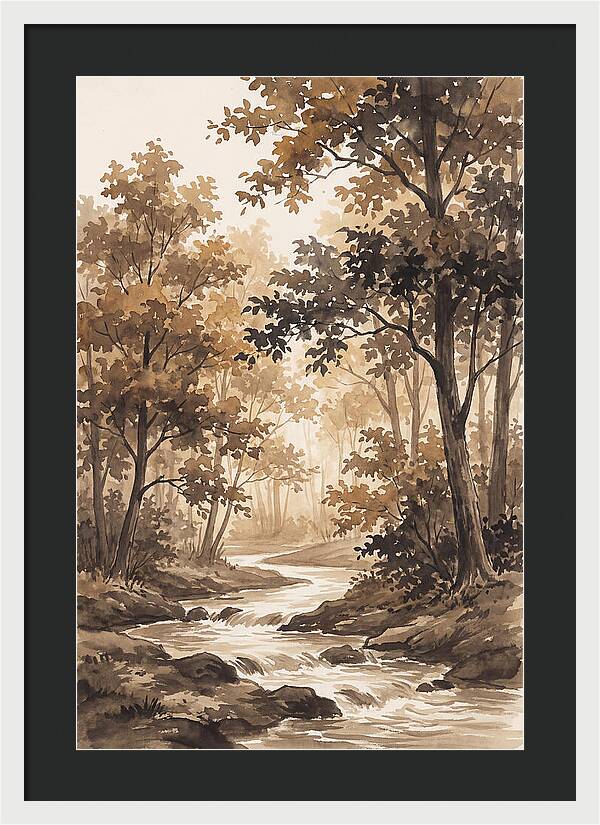 Winding Stream Through Autumn Colors