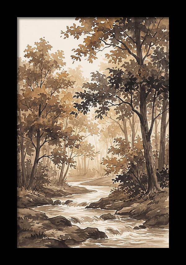 Winding Stream Through Autumn Colors
