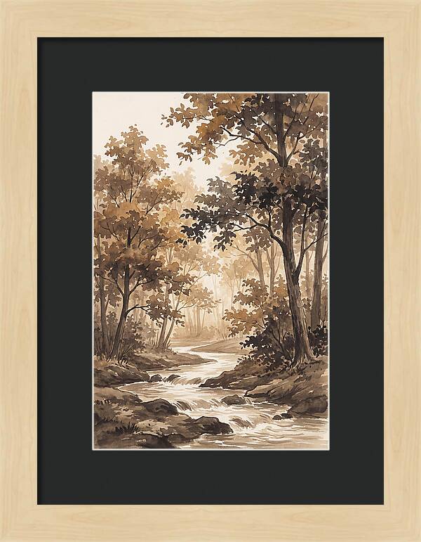 Winding Stream Through Autumn Colors