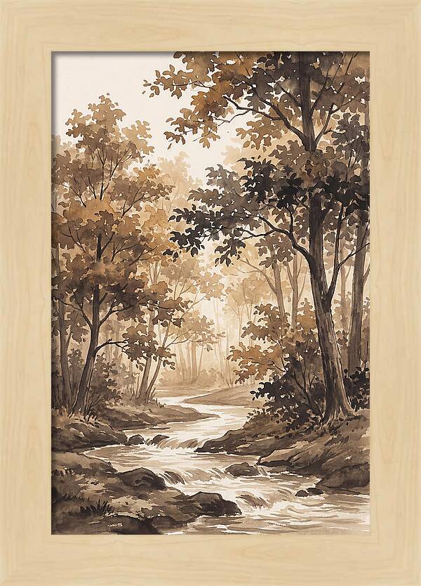 Winding Stream Through Autumn Colors
