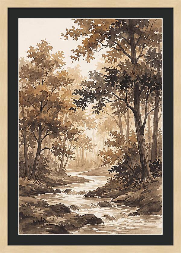 Winding Stream Through Autumn Colors