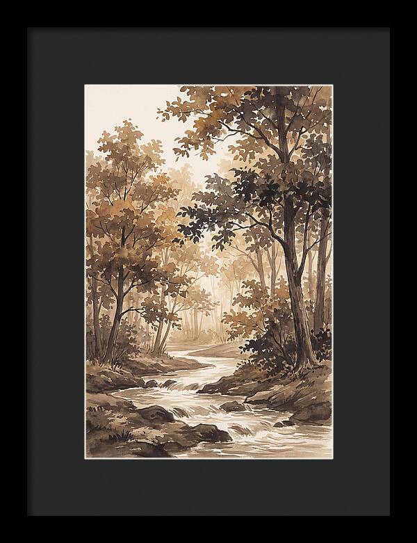 Winding Stream Through Autumn Colors