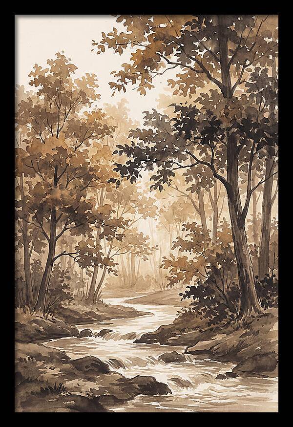 Winding Stream Through Autumn Colors