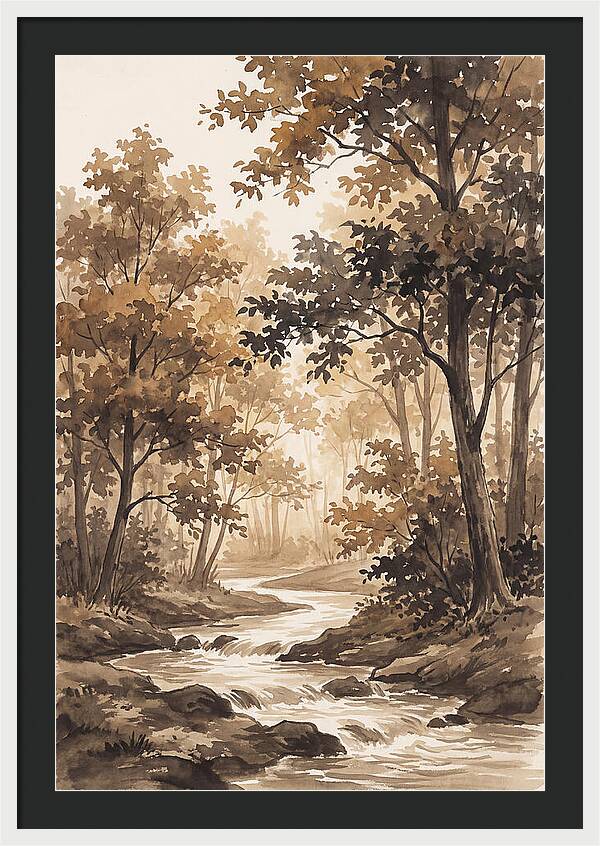 Winding Stream Through Autumn Colors