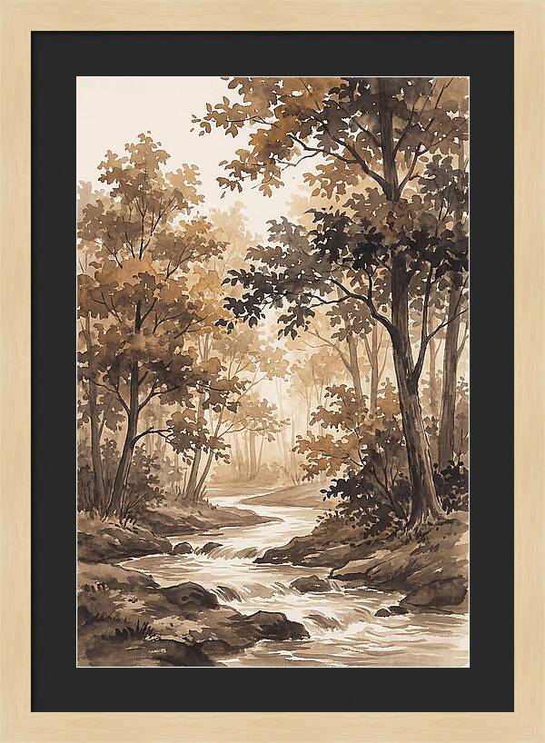 Winding Stream Through Autumn Colors
