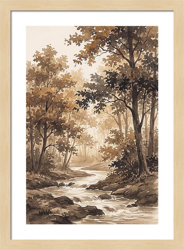 Winding Stream Through Autumn Colors