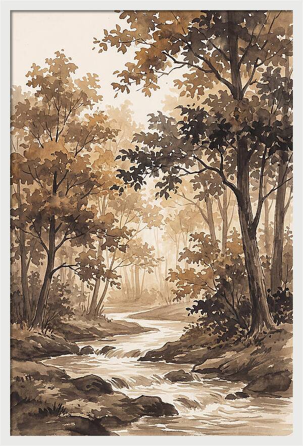 Winding Stream Through Autumn Colors