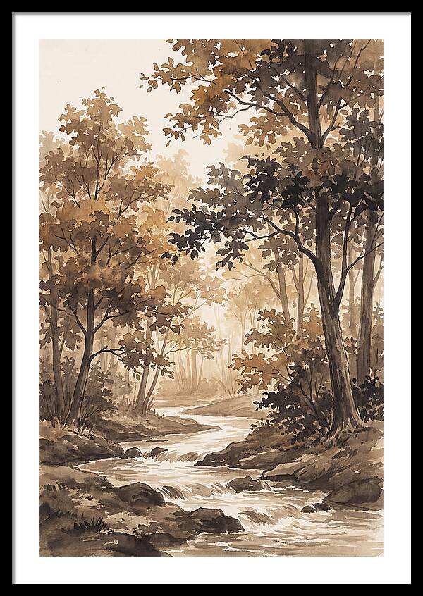 Winding Stream Through Autumn Colors