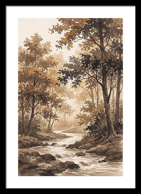 Winding Stream Through Autumn Colors