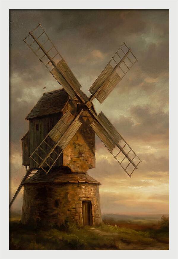 Windmill At Dusk