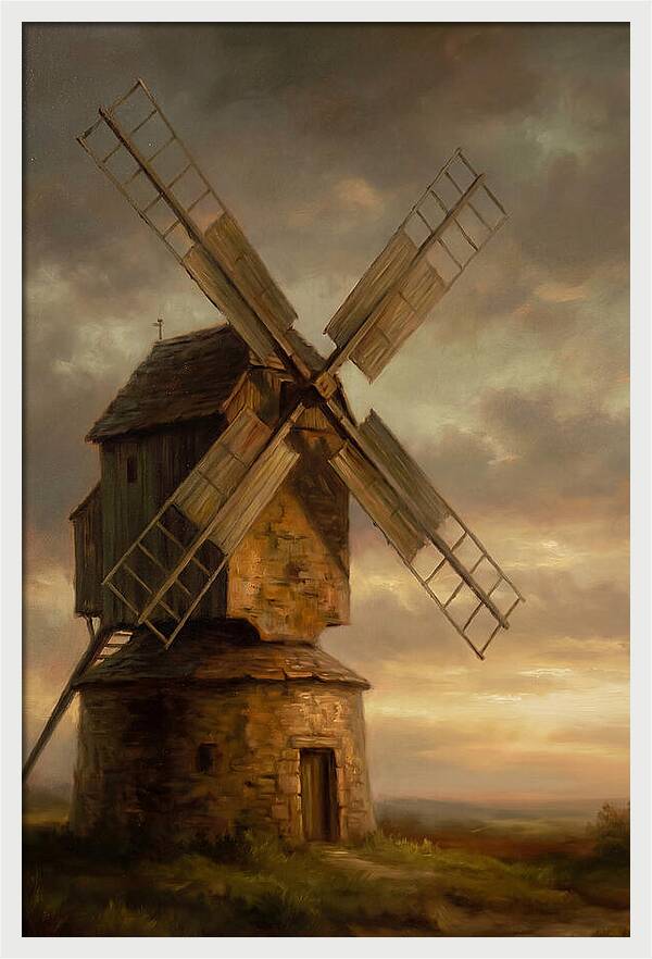 Windmill At Dusk