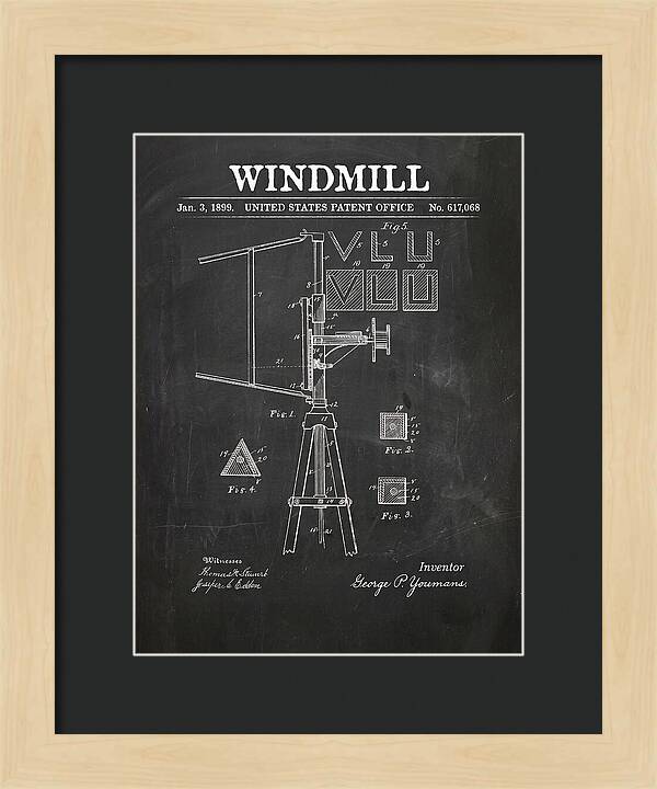Windmill Chalkboard Patent Us617068a