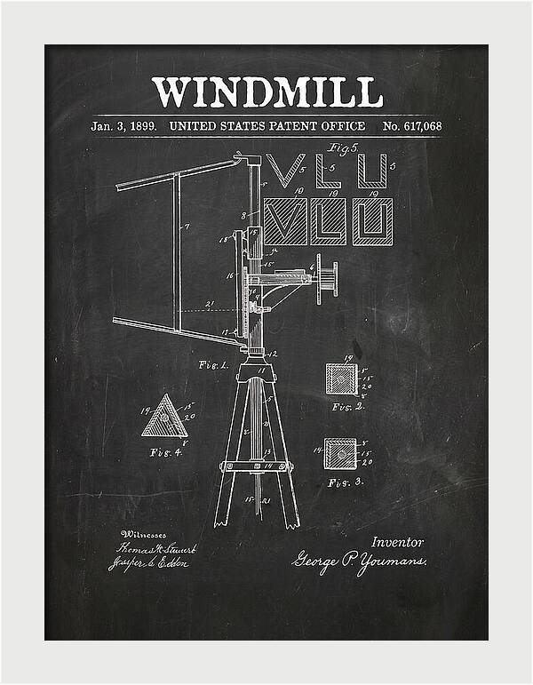 Windmill Chalkboard Patent Us617068a